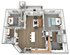 Parc Ridge in Riverton City, UT Two Bedroom, Two Bathroom Apartment